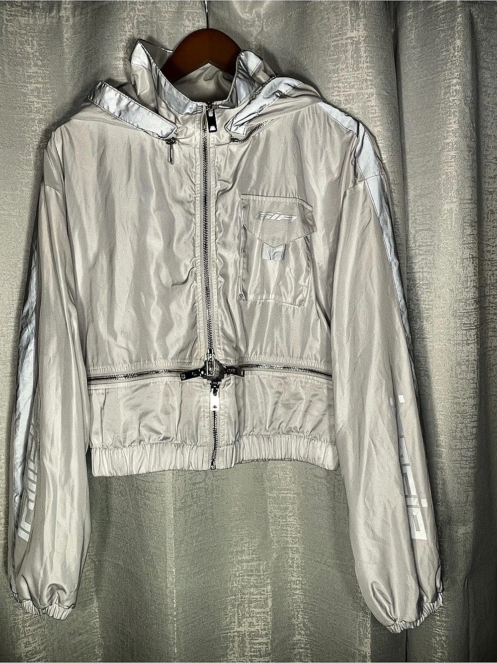 I.AM.GIA Halo Jacket Cropped Hooded Utility Jacket White Small